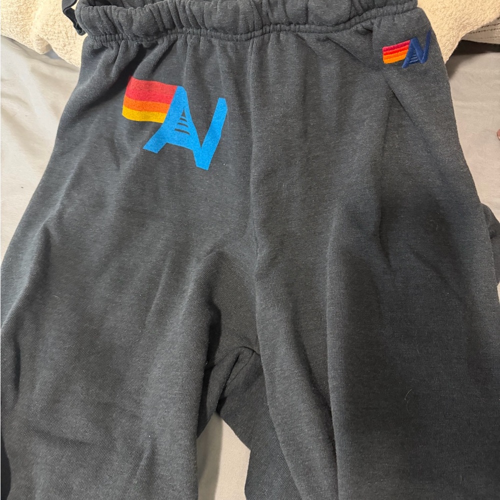 Aviator Nation charcoal logo sweatpants